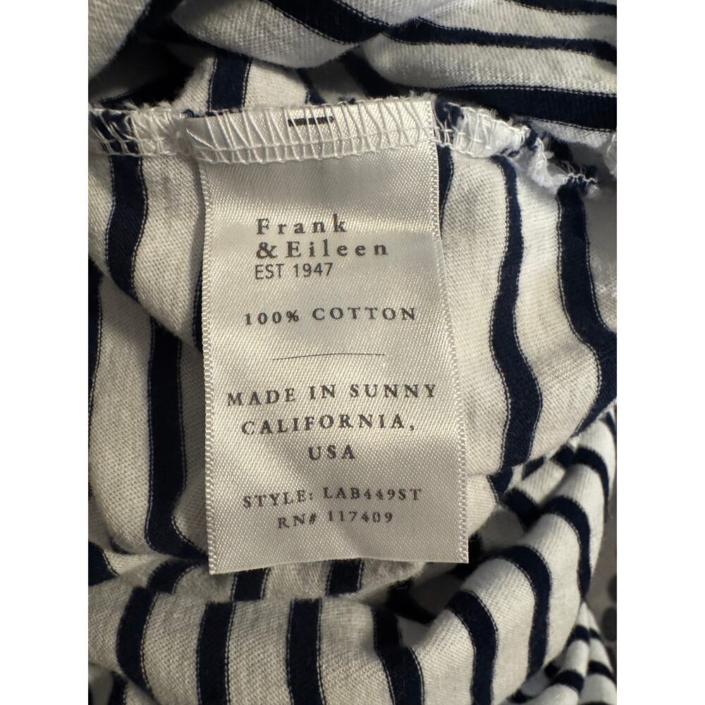 Frank & Eileen Mini Cory Striped T-Shirt Dress Medium Navy Blue + White Cotton - Picture 7 of 8
